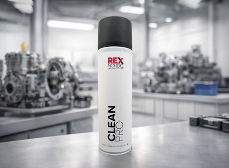 REX CleanPro industrial degreaser on a workbench in an engine workshop