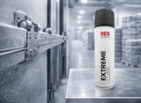 REX ExtremeLube next to a frozen sliding-door rail