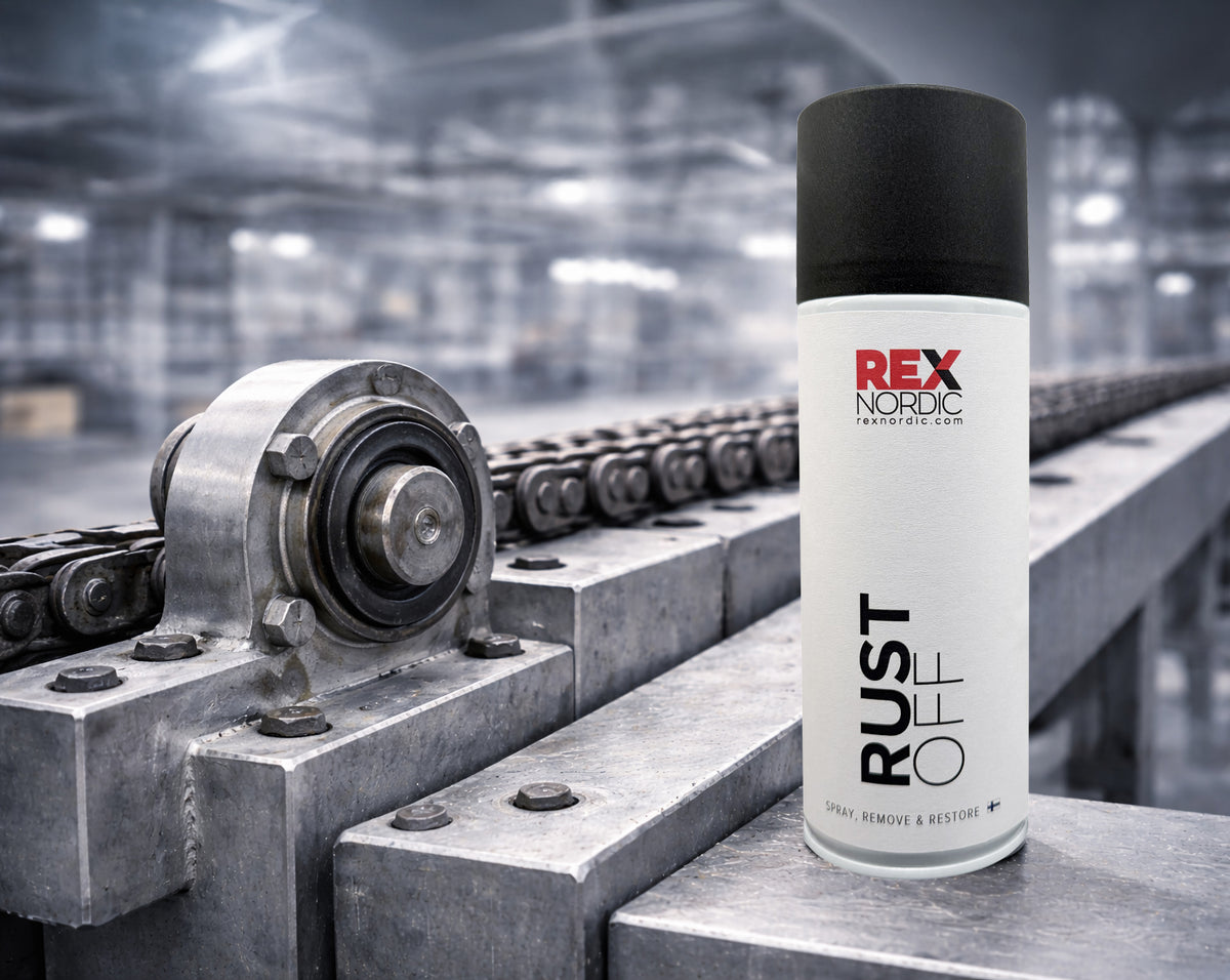 REX RustOff next to a conveyor bearing