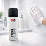 Wiping ceramic tiles, REX SteelClean in the foreground