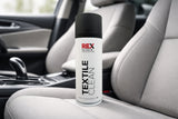 REX TextileClean foam cleaner on a car seat