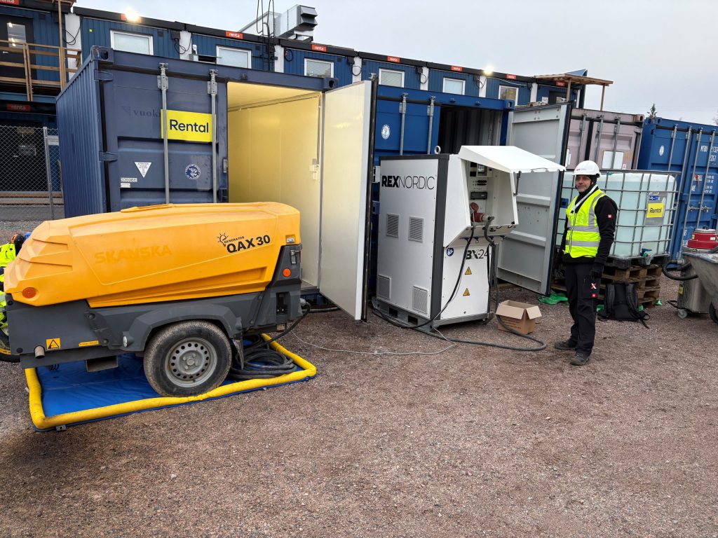 Testing e-generation on construction site.