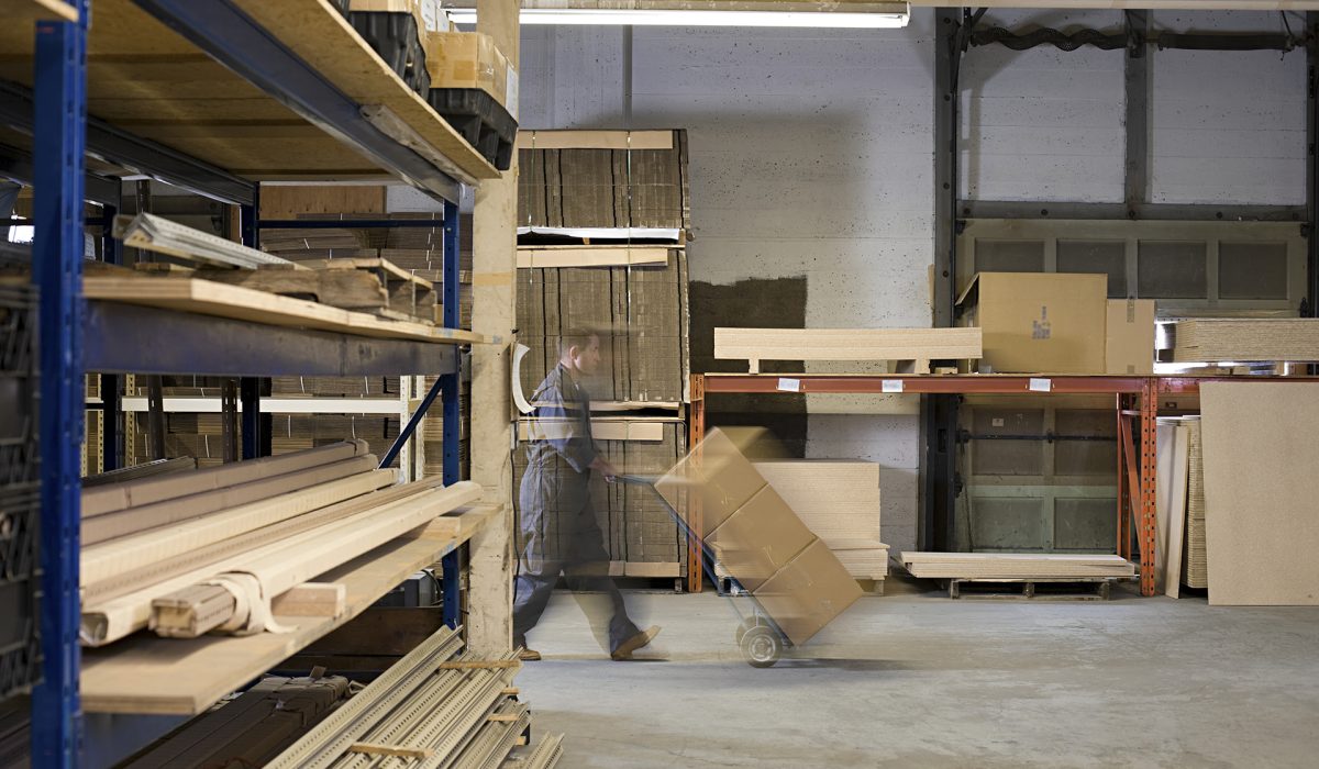 Inside of a warehouse